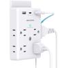 imageMulti Plug Outlet Extender with USB C Ports HANYCONY 3 Sided Power Strip Surge Protector 900J 8 Outlets Splitter 3 USB Wall Charger Wall Adapter Spaced for Home Travel Office Dorm Room ETL ListedWhite