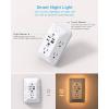 imageOutlet Extender with Night Light HANYCONY Multi Plug Outlet USB Wall Charger Surge Protector 4 USB Ports1 USB C Power Strip Electrical Outlet Splitter Expander for Home Office Dorm Room ETLWhite