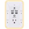 imageOutlet Extender with Night Light HANYCONY Multi Plug Outlet USB Wall Charger Surge Protector 4 USB Ports1 USB C Power Strip Electrical Outlet Splitter Expander for Home Office Dorm Room ETLWhite