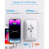 imageOutlet Extender with Night Light HANYCONY Multi Plug Outlet USB Wall Charger Surge Protector 4 USB Ports1 USB C Power Strip Electrical Outlet Splitter Expander for Home Office Dorm Room ETLWhite
