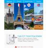 imageUS to Japan Plug Adapter HANYCONY Japan Power Travel Adpter with 2 Outlets 3 USB Ports2 USB C Type A Plug Adapter for Amercian USA to Japanese China Canada Mexico Philippines PeruType EF  Germany France