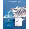 imageUS to Japan Plug Adapter HANYCONY Japan Power Travel Adpter with 2 Outlets 3 USB Ports2 USB C Type A Plug Adapter for Amercian USA to Japanese China Canada Mexico Philippines PeruType L  Italy Chile