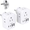 image2 Pack US to India Plug Adapter HANYCONY Type D Travel Plug Adapter with 4 Outlets 4 USB Charger 2 USB C Ports India Power Adapter for USA to India Bangladesh Maldives Pakistan Nepal SudanType EF  Germany France
