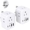 image2 Pack US to India Plug Adapter HANYCONY Type D Travel Plug Adapter with 4 Outlets 4 USB Charger 2 USB C Ports India Power Adapter for USA to India Bangladesh Maldives Pakistan Nepal SudanType G  UK Ireland