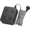 imageExtension Cord 6 Ft HANYCONY Surge Protector Power Strip Long Cord 8 Outlets 4 USB Ports2 USB C Wall Mount 1080J Surge Protection Desk Charging Station for for Home Office Dorm Room EssentialsBlack