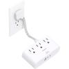imageFlat Extension Cord 10 Ft HANYCONY Ultra Thin Flat Plug Power Strip 3 Outlets 3 USB Ports2 USB C Desk Charging Station Power Strip with No Surge Protector for Cruise Ship Dorm Room EssentialsWhite