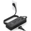 imageFlat Plug Power Strip HANYCONY Ultra Thin Extension Cord 6 Outlets 3 USB Ports2 USB C 5ft Multiple Outlet Extender with Wall Mount No Surge Protector for Dorm Room Cruise Travel EssentialsBlack