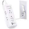 imageFlat Plug Power Strip HANYCONY Ultra Thin Extension Cord 6 Outlets 3 USB Ports2 USB C 5ft Multiple Outlet Extender with Wall Mount No Surge Protector for Dorm Room Cruise Travel EssentialsWhite