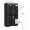imageMulti Plug Outlet Extender with USB C Ports HANYCONY 3 Sided Power Strip Surge Protector 900J 8 Outlets Splitter 3 USB Wall Charger Wall Adapter Spaced for Home Travel Office Dorm Room ETL ListedBlack