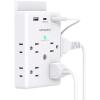 imageMulti Plug Outlet Extender with USB C Ports HANYCONY 3 Sided Power Strip Surge Protector 900J 8 Outlets Splitter 3 USB Wall Charger Wall Adapter Spaced for Home Travel Office Dorm Room ETL ListedWhite