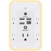 imageOutlet Extender with Night Light HANYCONY Multi Plug Outlet USB Wall Charger Surge Protector 4 USB Ports1 USB C Power Strip Electrical Outlet Splitter Expander for Home Office Dorm Room ETLWhite