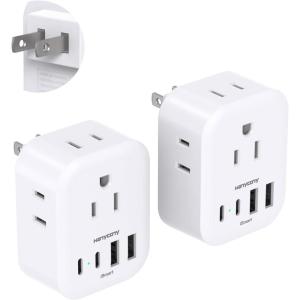 image2 Pack US to India Plug Adapter HANYCONY Type D Travel Plug Adapter with 4 Outlets 4 USB Charger 2 USB C Ports India Power Adapter for USA to India Bangladesh Maldives Pakistan Nepal SudanType A  Japan USA China