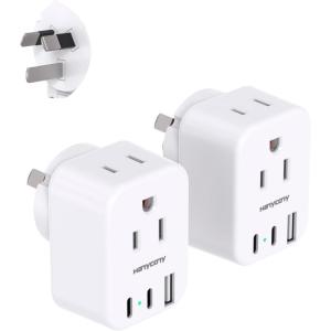 imageType E F Plug Adapter HANYCONY Germany France Travel Plug Adapter with 2 Outlets 3 USB Ports2 USB CSchuko Power Adaptor for US to Europe EU Spain Korea Greece Norway German French 2 PackType I  Australia China