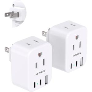 imageType E F Plug Adapter HANYCONY Germany France Travel Plug Adapter with 2 Outlets 3 USB Ports2 USB CSchuko Power Adaptor for US to Europe EU Spain Korea Greece Norway German French 2 PackType A Japan Philippines