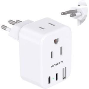 imageUS to Japan Plug Adapter HANYCONY Japan Power Travel Adpter with 2 Outlets 3 USB Ports2 USB C Type A Plug Adapter for Amercian USA to Japanese China Canada Mexico Philippines PeruType N  Brazil