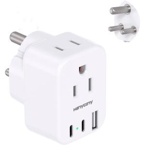 imageUS to Japan Plug Adapter HANYCONY Japan Power Travel Adpter with 2 Outlets 3 USB Ports2 USB C Type A Plug Adapter for Amercian USA to Japanese China Canada Mexico Philippines PeruType M  South Africa