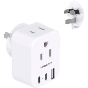 imageUS to Japan Plug Adapter HANYCONY Japan Power Travel Adpter with 2 Outlets 3 USB Ports2 USB C Type A Plug Adapter for Amercian USA to Japanese China Canada Mexico Philippines PeruType I  Australia China