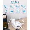 image10Ft Extension Cord with Multiple Outlets Surge Protector Power Strip 10 Ft Cord 8 Outlets 4 USB Ports2 USB C Flat Outlet Extender Desk Charging Station for Home Office College Dorm Essentials